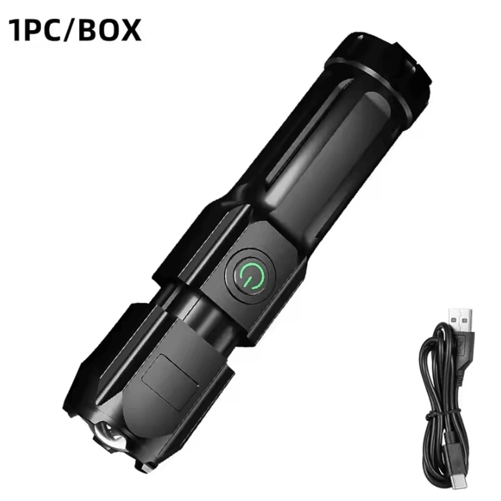 Rechargeable Tactical Flashlight 100000 Lumen LED Torch With USB Waterproof Zoom For Fishing Hunt 6