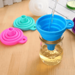 mini silicone collapsible funnel – mini foldable funnel for portable kitchen funnel use (fuel, oil, beer, hopper accesso