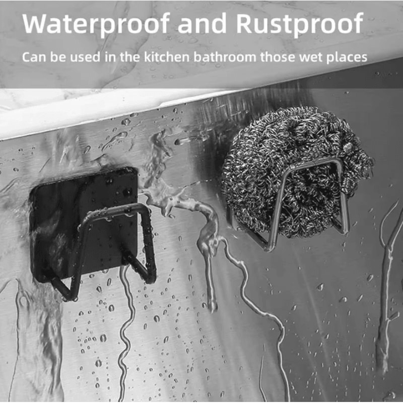 15Pcs Kitchen Sponges Holder Stainless Steel Sink Organizer With Self Adhesive Sponge Rack Drying 2