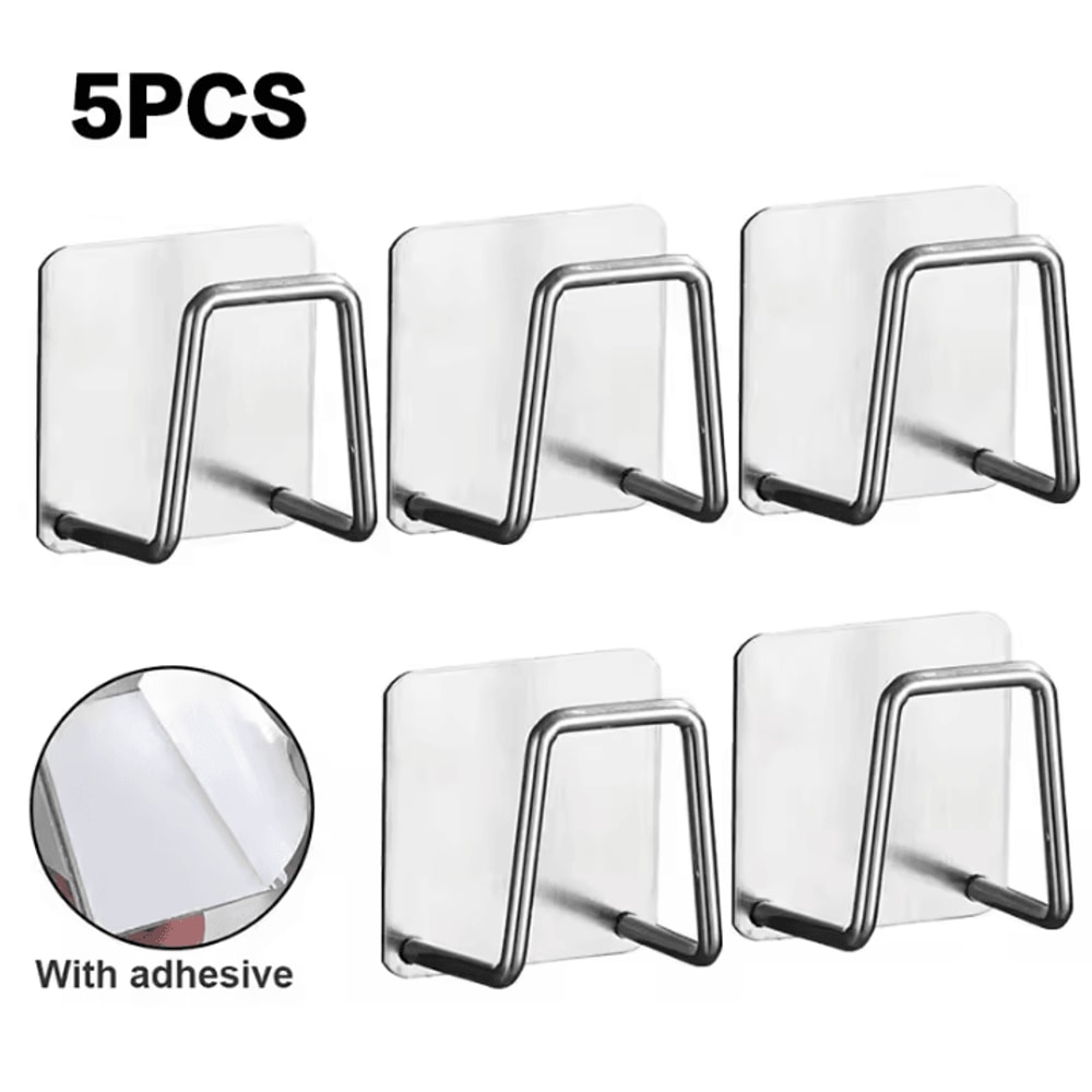 15Pcs Kitchen Sponges Holder Stainless Steel Sink Organizer With Self Adhesive Sponge Rack Drying 6