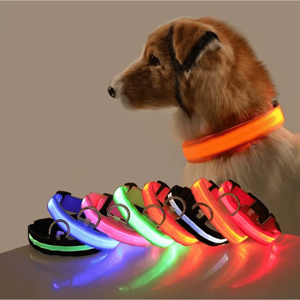 Nylon Luminous Dog Leash And Glow In The Dark Dog Collar LED Safety Pet Leash For Night Walking 0