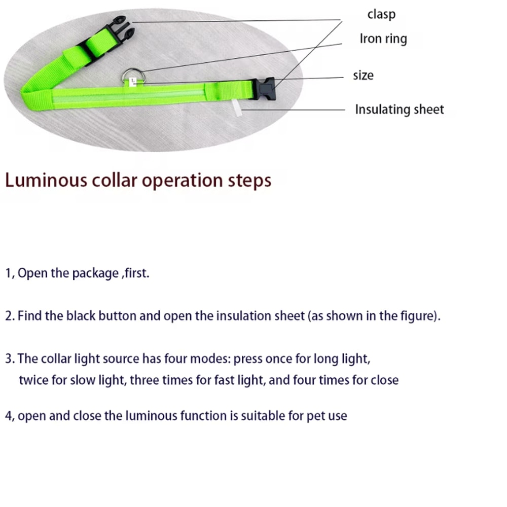 Nylon Luminous Dog Leash And Glow In The Dark Dog Collar LED Safety Pet Leash For Night Walking 3