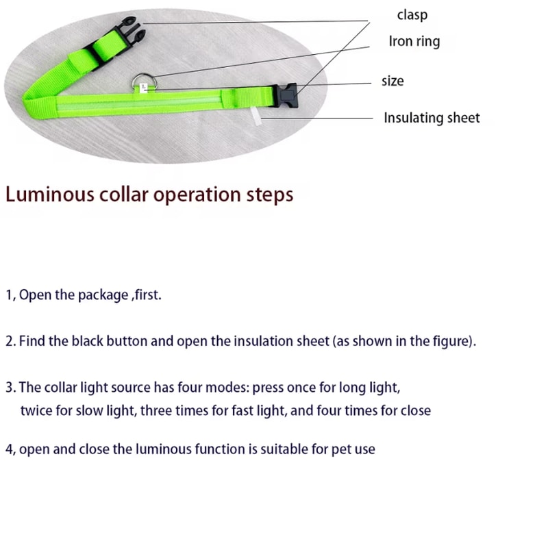 Nylon Luminous Dog Leash And Glow In The Dark Dog Collar LED Safety Pet Leash For Night Walking 3