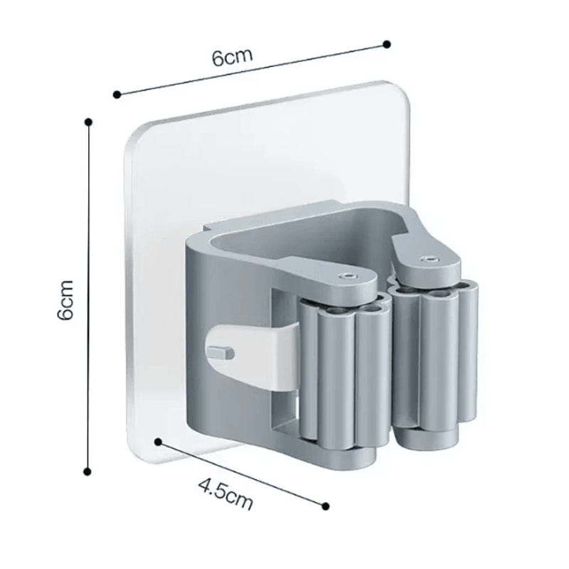 Mop Storage Rack Wall Mounted Broom Holder With PunchFree Storage Hooks For Space Saving Cleaning 5