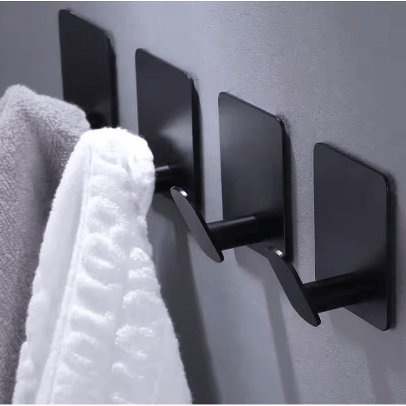 4 Pcs Stainless Steel Wall Hooks Adhesive Bathroom Robe Hooks MultiPurpose Hanger Hooks For Towel 0