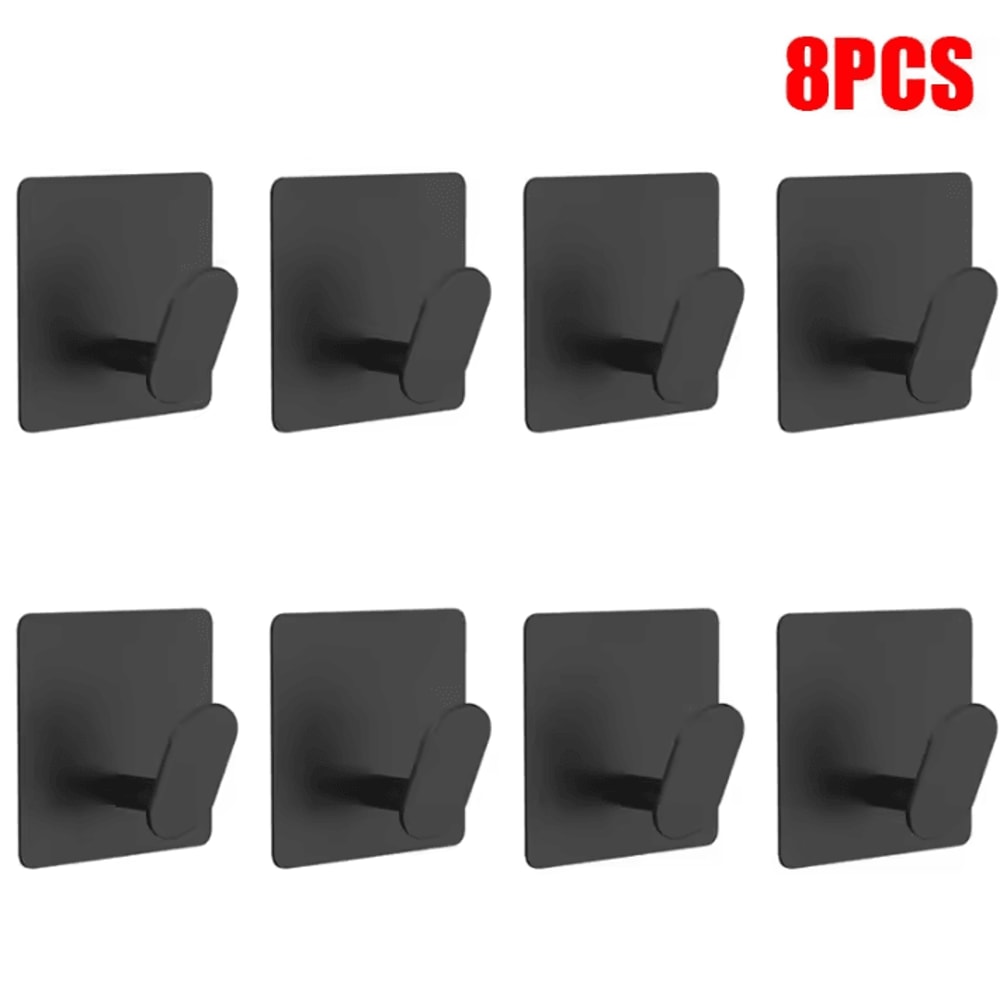 4 Pcs Stainless Steel Wall Hooks Adhesive Bathroom Robe Hooks MultiPurpose Hanger Hooks For Towel 12