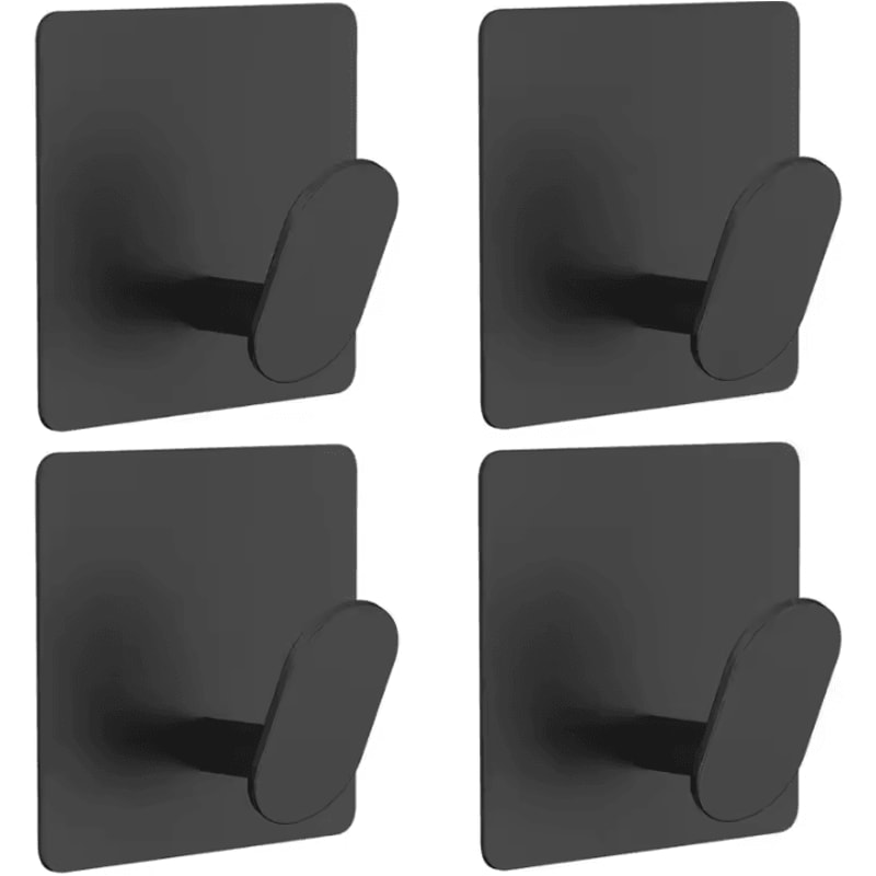 4 Pcs Stainless Steel Wall Hooks Adhesive Bathroom Robe Hooks MultiPurpose Hanger Hooks For Towel 5