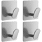 4 Pcs Stainless Steel Wall Hooks Adhesive Bathroom Robe Hooks MultiPurpose Hanger Hooks For Towel 6