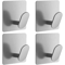 4 Pcs Stainless Steel Wall Hooks Adhesive Bathroom Robe Hooks MultiPurpose Hanger Hooks For Towel 6