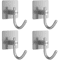 4 Pcs Stainless Steel Wall Hooks Adhesive Bathroom Robe Hooks MultiPurpose Hanger Hooks For Towel 8