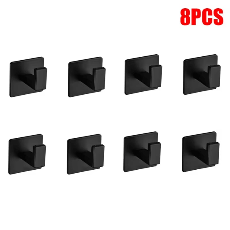 4 Pcs Stainless Steel Wall Hooks Adhesive Bathroom Robe Hooks MultiPurpose Hanger Hooks For Towel 16