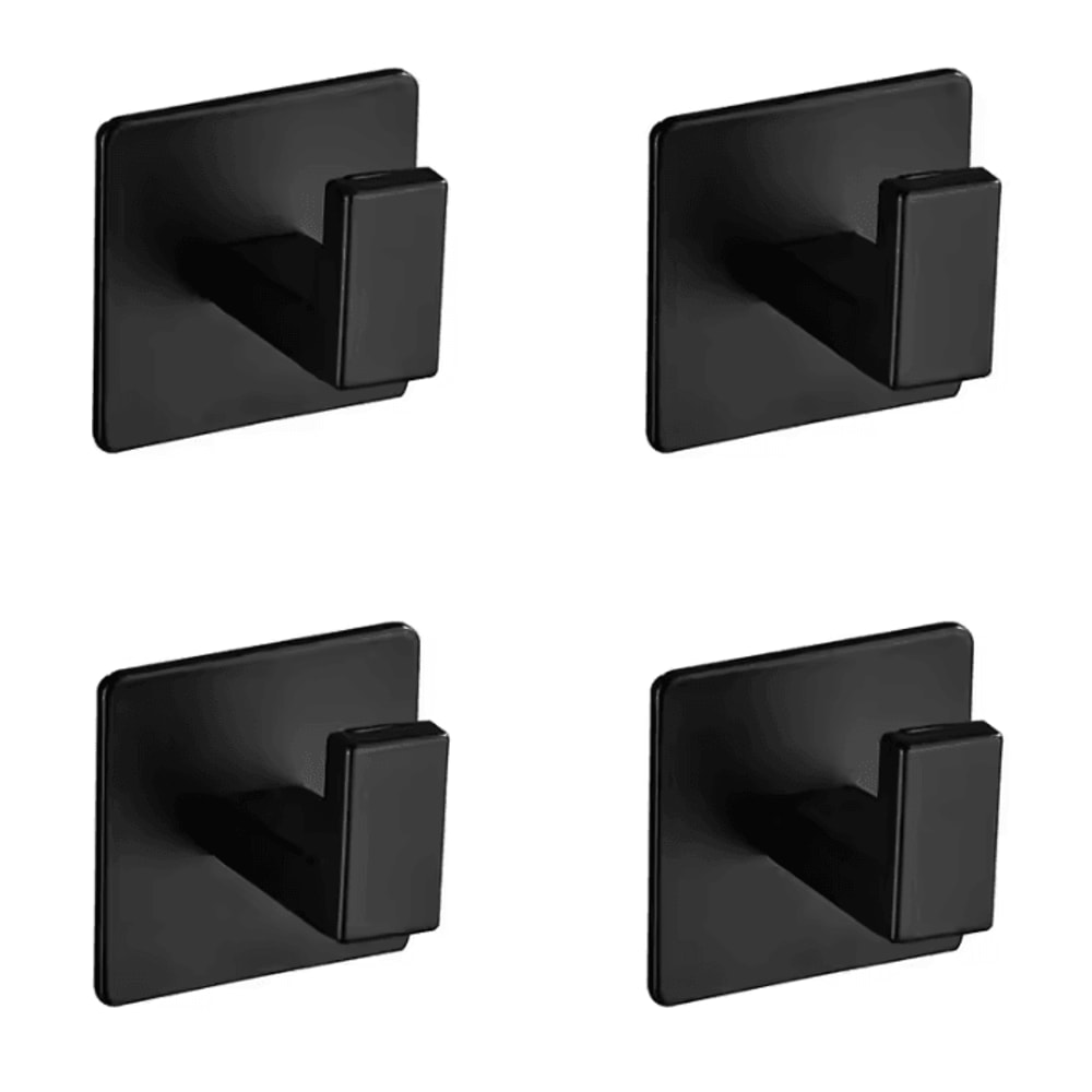 4 Pcs Stainless Steel Wall Hooks Adhesive Bathroom Robe Hooks MultiPurpose Hanger Hooks For Towel 9