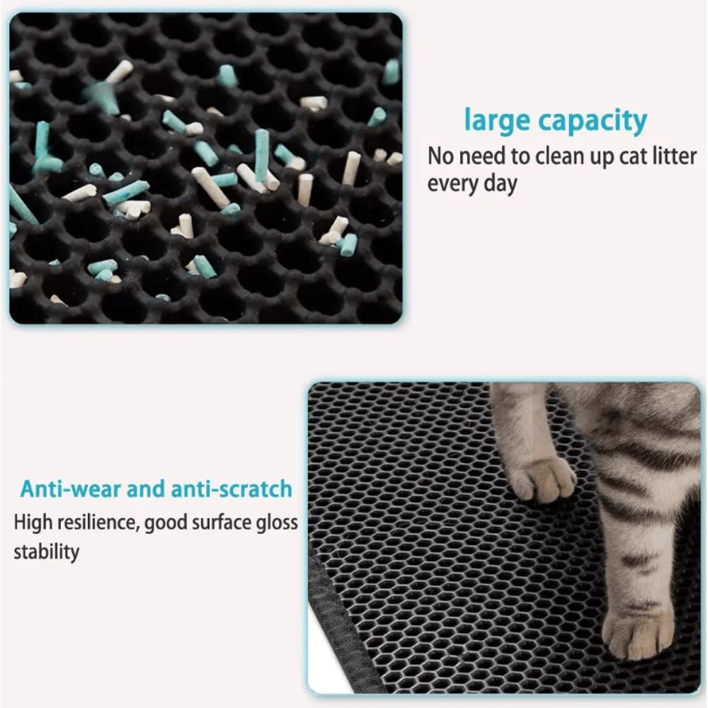 Cat Litter Mat Double Layer Waterproof Pet Pad With NonSlip Sand Catcher Washable Clean Mat 3