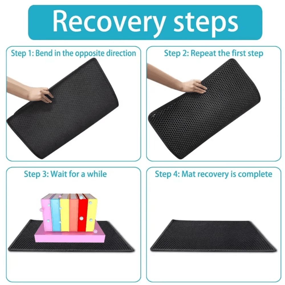 Cat Litter Mat Double Layer Waterproof Pet Pad With NonSlip Sand Catcher Washable Clean Mat 5