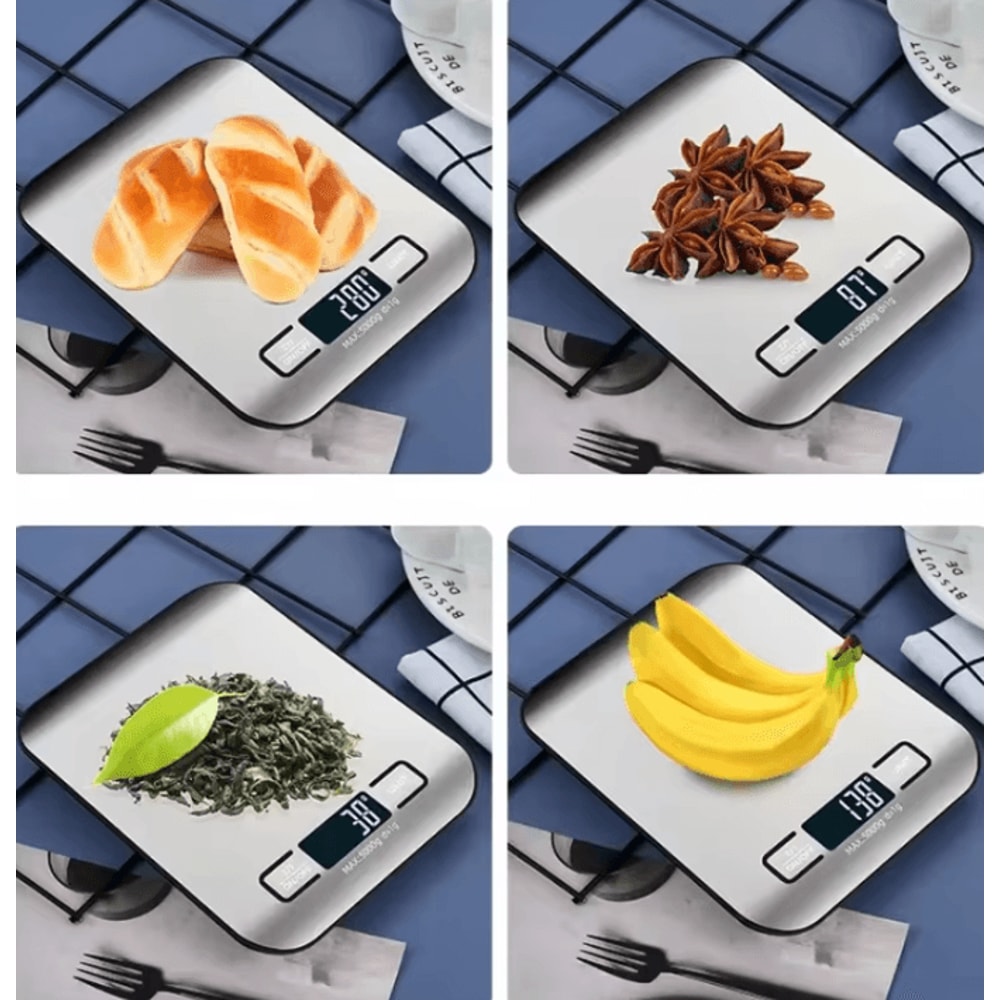 5000 G Digital Kitchen Scale LCD Food Weighing Scale With Stainless Steel Electronic Scale Panel F 3