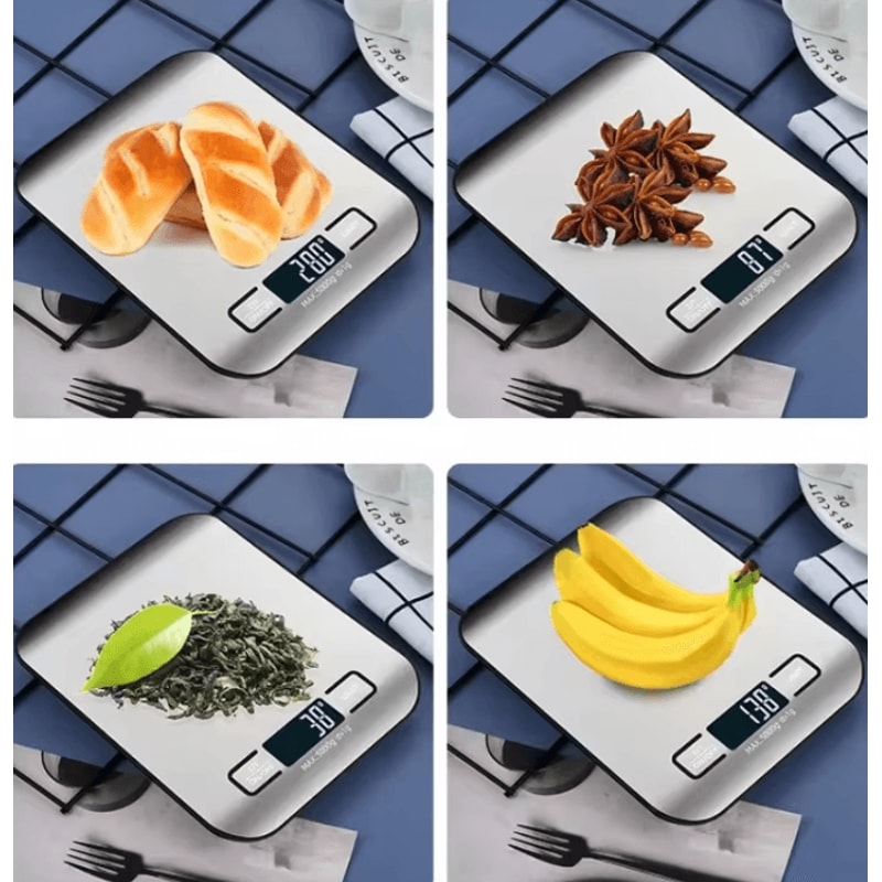 5000 G Digital Kitchen Scale LCD Food Weighing Scale With Stainless Steel Electronic Scale Panel F 3