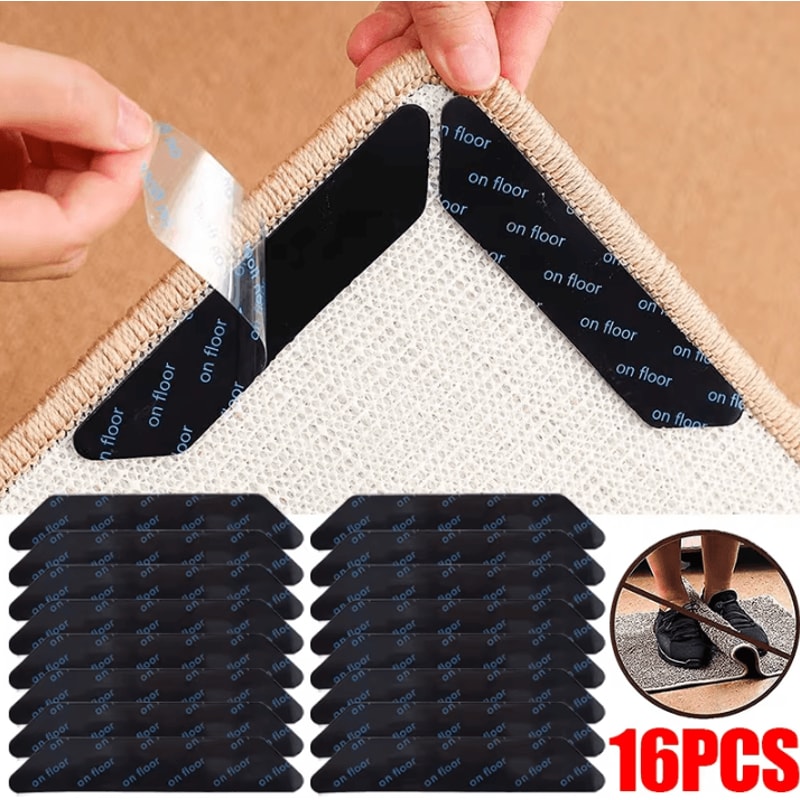 168 Pcs Carpet NonSlip Sticker Washable Rug Mat Tape Gripper For Floor And Rug Fixing With AntiCur 0