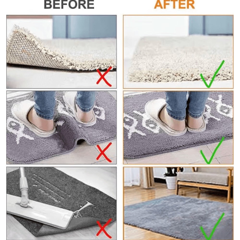 168 Pcs Carpet NonSlip Sticker Washable Rug Mat Tape Gripper For Floor And Rug Fixing With AntiCur 3