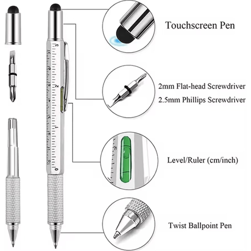 7 In 1 Multifunctional Stylus Pen Touch Screen Stylus With Tools Everyday Carry Multi Tool Pen 5