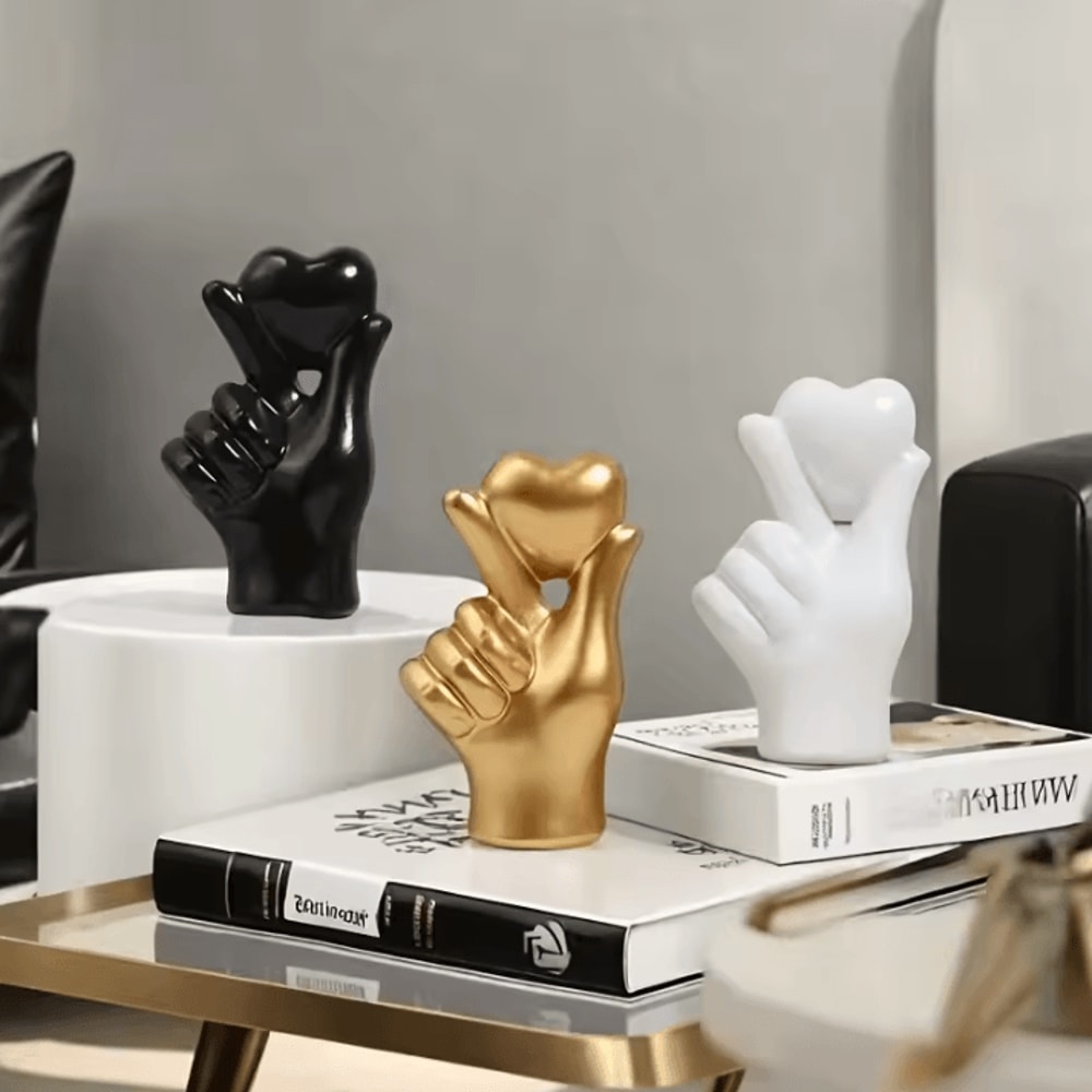 1 Pcs Hand Gesture Figurine Modern Minimalist Resin Home Decor Living Room Ornament And Valentines 0