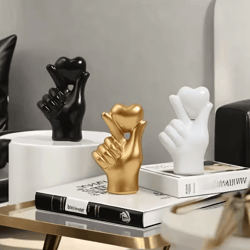1 pcs hand gesture figurine modern minimalist resin home decor, living room ornament and valentines day ambience gift