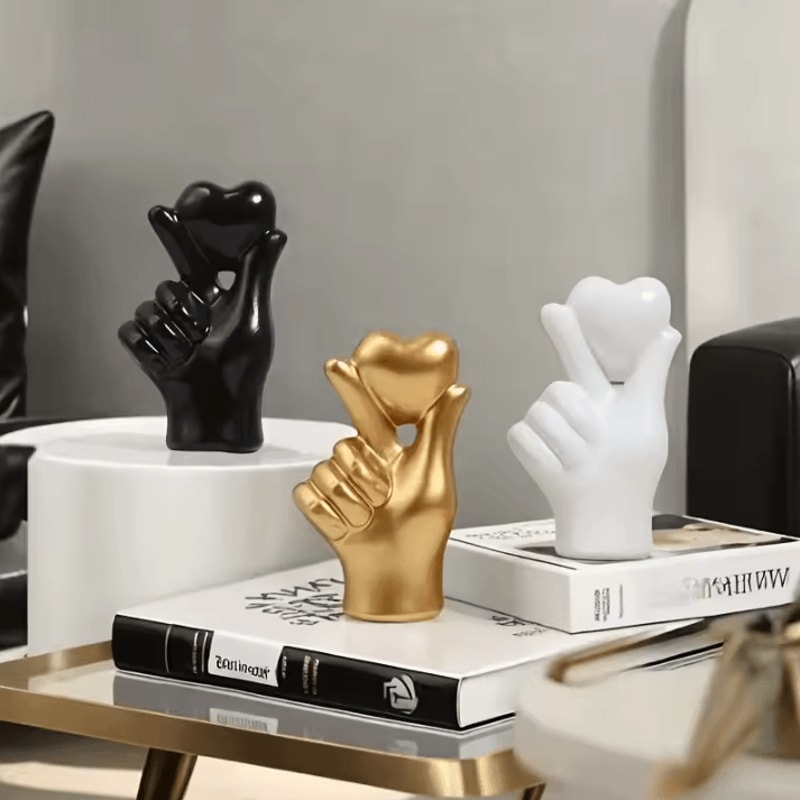 1 Pcs Hand Gesture Figurine Modern Minimalist Resin Home Decor Living Room Ornament And Valentines 0