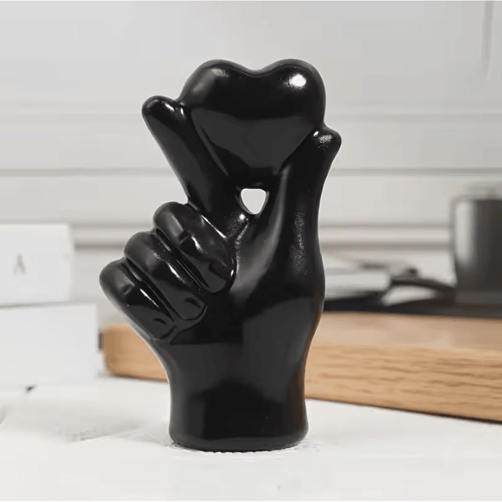 1 Pcs Hand Gesture Figurine Modern Minimalist Resin Home Decor Living Room Ornament And Valentines 3
