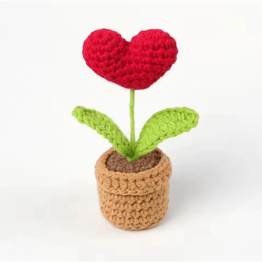 Handmade Potted Plant Decor And Artificial Flower Ornament Small Woven Potted Plant Creative Flower 4