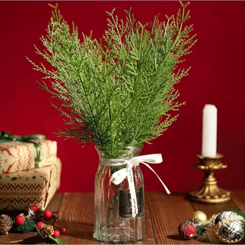 24 Pcs Artificial Pine Branches Christmas Evergreen Sprays For DIY Holiday Greenery And Christmas S 2