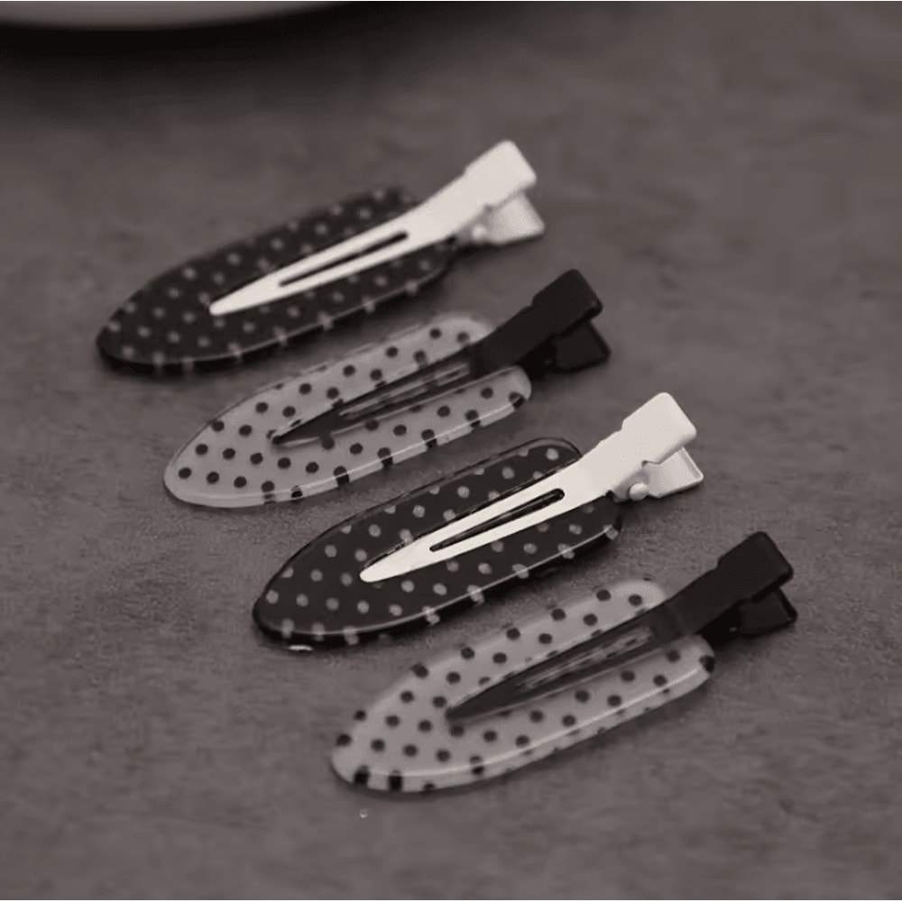 Black White Acrylic Hair Clips With Polka Dot Design Polka Dot Hair Accessories And Minimalist Hair 0