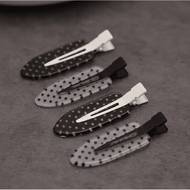 Black White Acrylic Hair Clips With Polka Dot Design Polka Dot Hair Accessories And Minimalist Hair 0