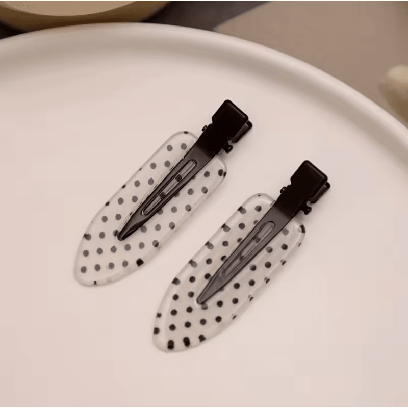 Black White Acrylic Hair Clips With Polka Dot Design Polka Dot Hair Accessories And Minimalist Hair 2