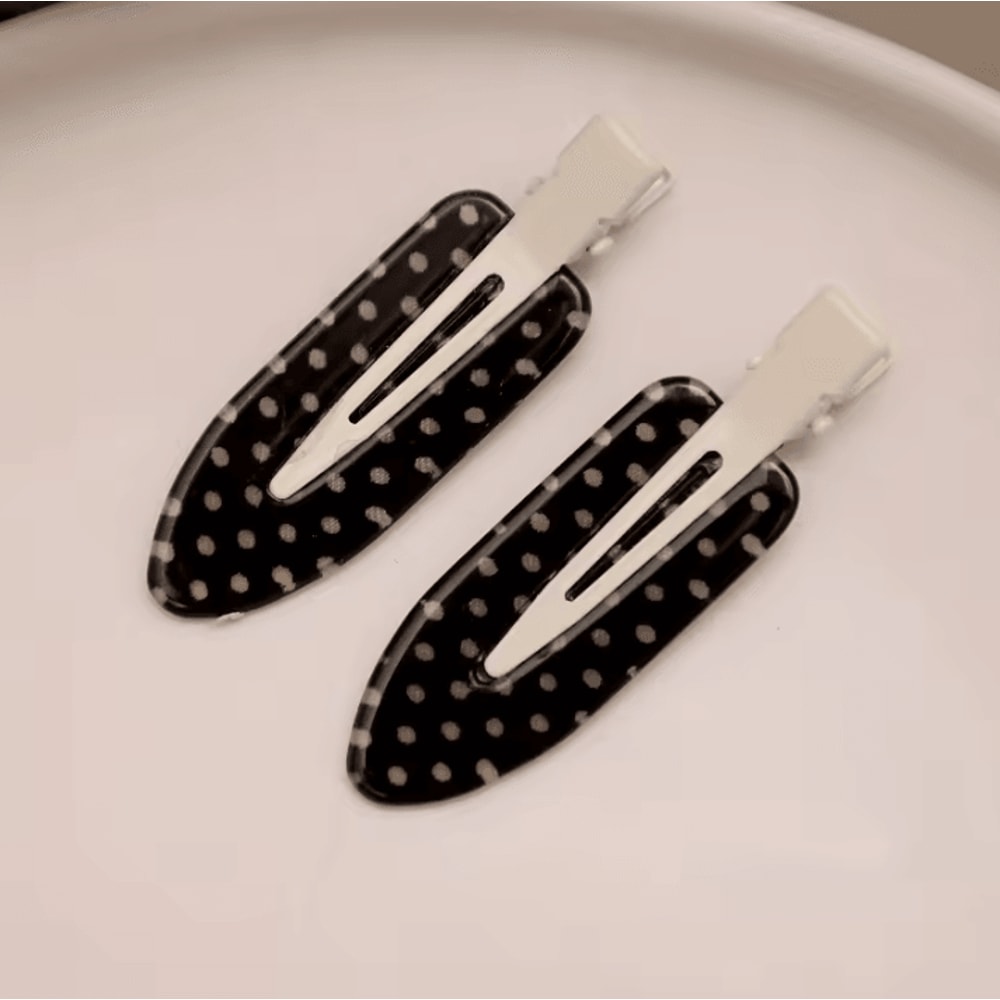 Black White Acrylic Hair Clips With Polka Dot Design Polka Dot Hair Accessories And Minimalist Hair 3