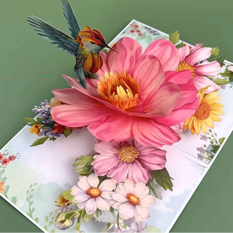 3D Pop Up Flower Greeting Card Handmade For Wedding Anniversary Birthday Valentine Thank You 0