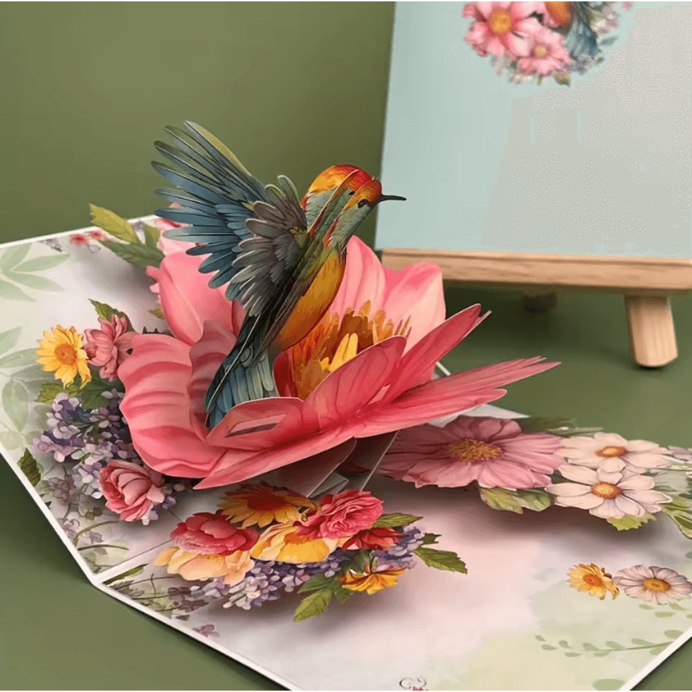 3D Pop Up Flower Greeting Card Handmade For Wedding Anniversary Birthday Valentine Thank You 2