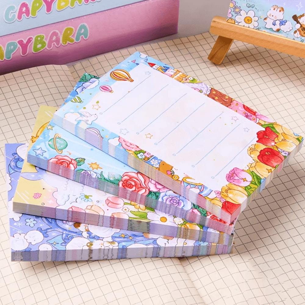 4 Pcs Dream Garden Memo Pad Stationery Thick Paper Message Pads For Home Office And School 0