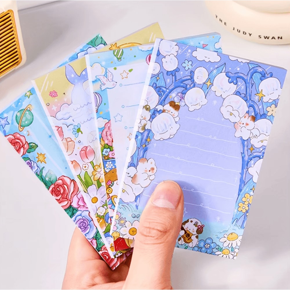 4 Pcs Dream Garden Memo Pad Stationery Thick Paper Message Pads For Home Office And School 1