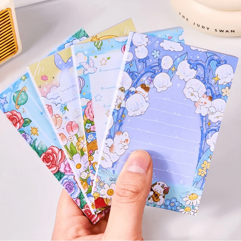 4 Pcs Dream Garden Memo Pad Stationery Thick Paper Message Pads For Home Office And School 1