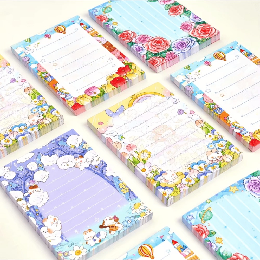 4 Pcs Dream Garden Memo Pad Stationery Thick Paper Message Pads For Home Office And School 3