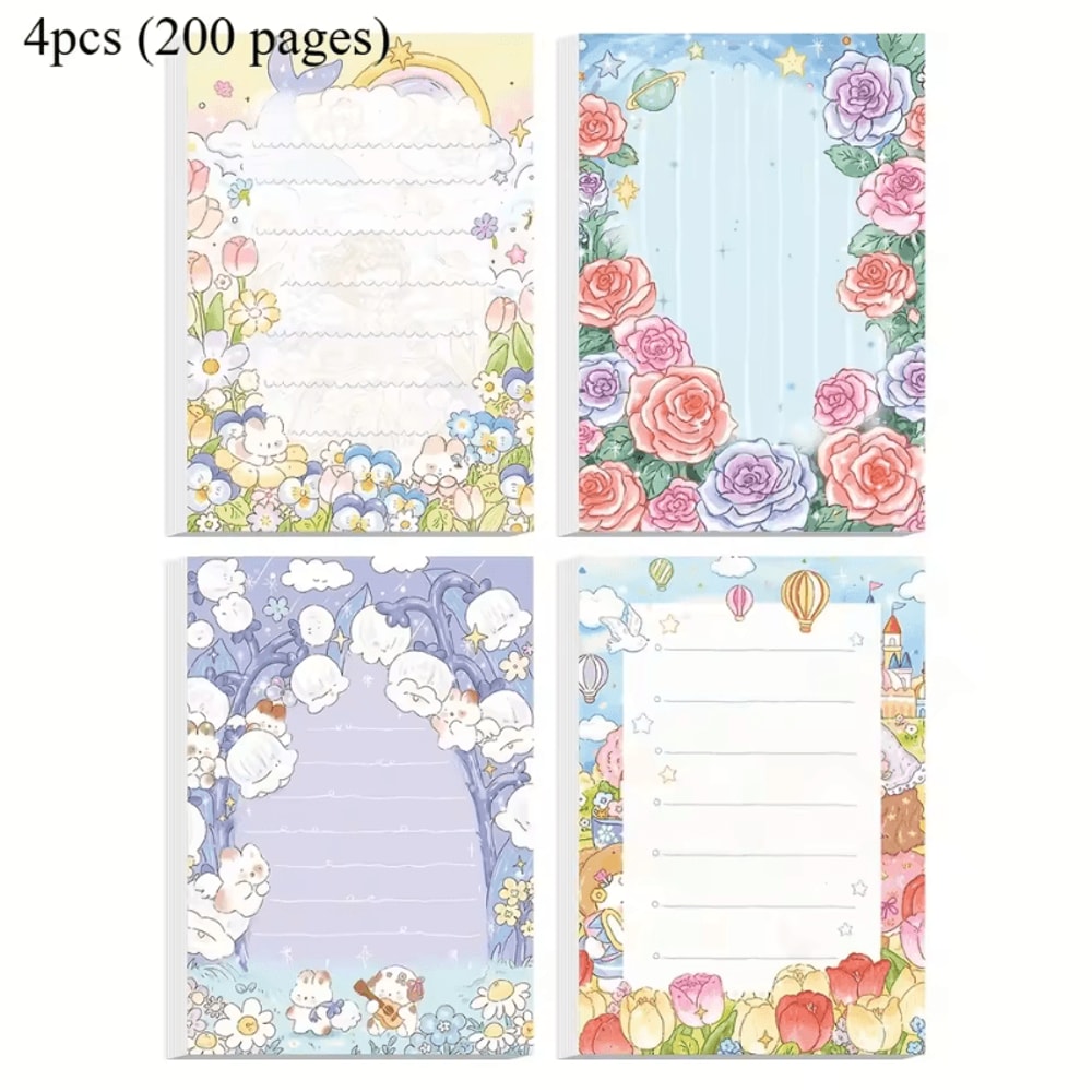 4 Pcs Dream Garden Memo Pad Stationery Thick Paper Message Pads For Home Office And School 6