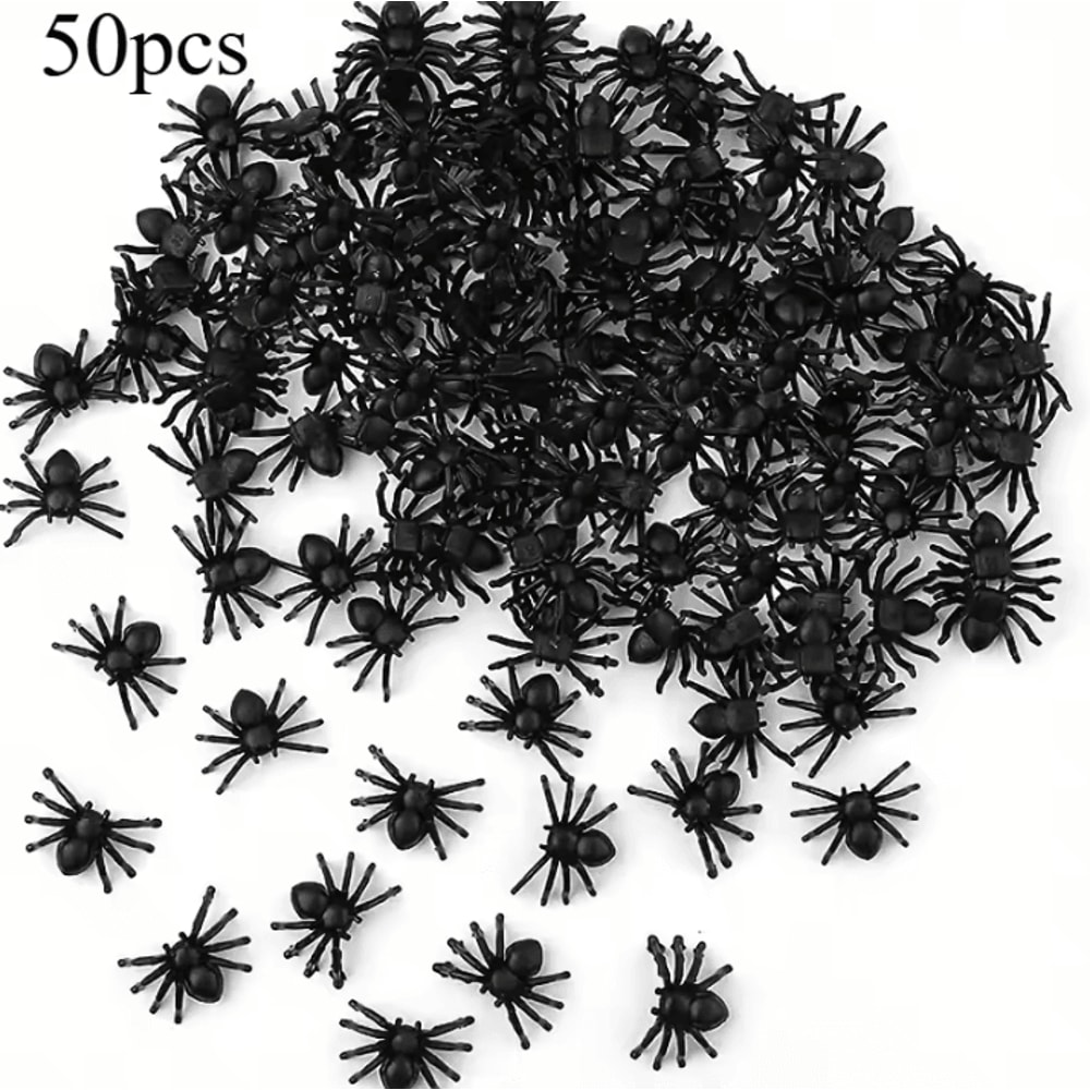 10050 Pcs Halloween Spider Decorations Realistic Plastic Scary Spiders For Halloween And Haunted Ho 6