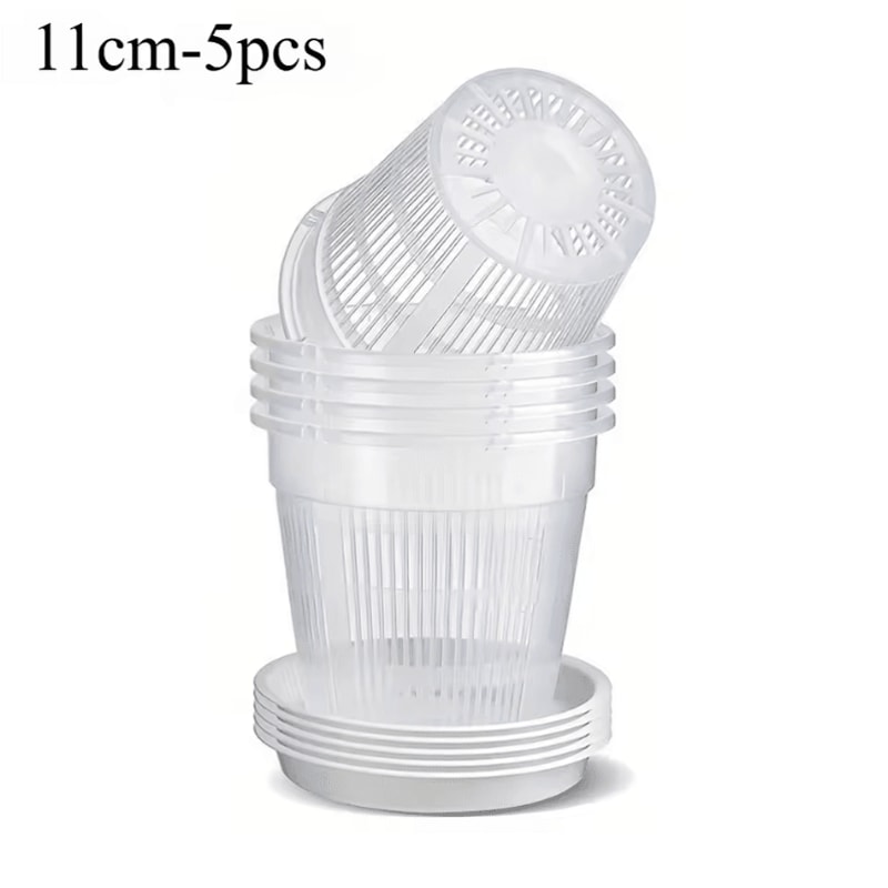 Mesh Flower Pot Root Control Transparent Planter Breathable Orchid Pot With Drainage Hole 5