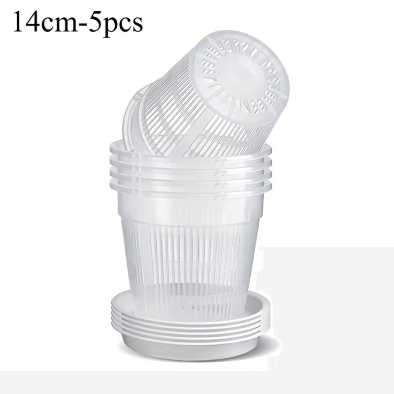 Mesh Flower Pot Root Control Transparent Planter Breathable Orchid Pot With Drainage Hole 6