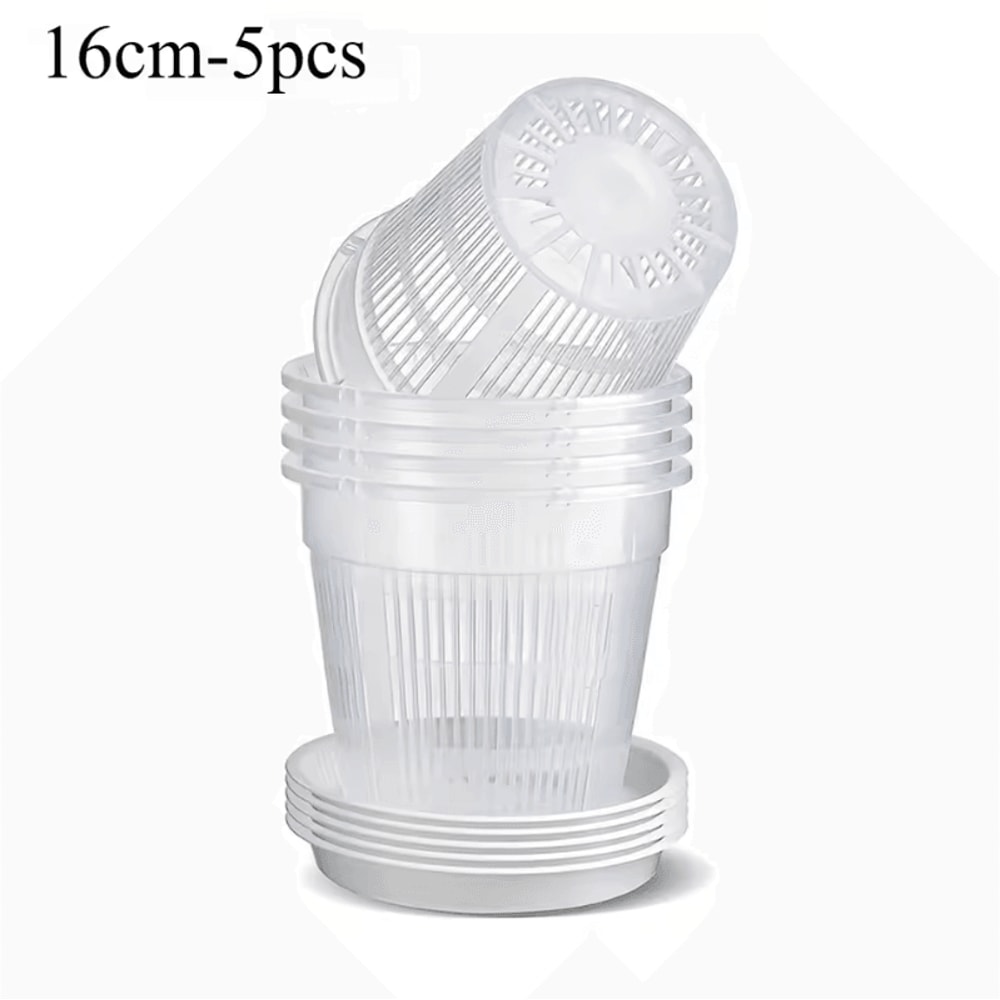 Mesh Flower Pot Root Control Transparent Planter Breathable Orchid Pot With Drainage Hole 7