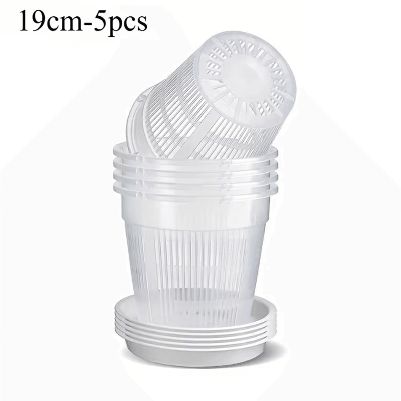 Mesh Flower Pot Root Control Transparent Planter Breathable Orchid Pot With Drainage Hole 8
