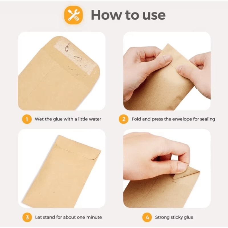 20 Pcs Cash Envelope Set SelfSealing Brown Kraft Money Pouches For Budgeting And Festival Gifts 3