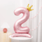 Elegant 40 Inch Number Balloons Princess Birthday Balloons With Pink Crown Balloons For Party Deco 8