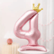 Elegant 40 Inch Number Balloons Princess Birthday Balloons With Pink Crown Balloons For Party Deco 10