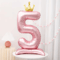 Elegant 40 Inch Number Balloons Princess Birthday Balloons With Pink Crown Balloons For Party Deco 11