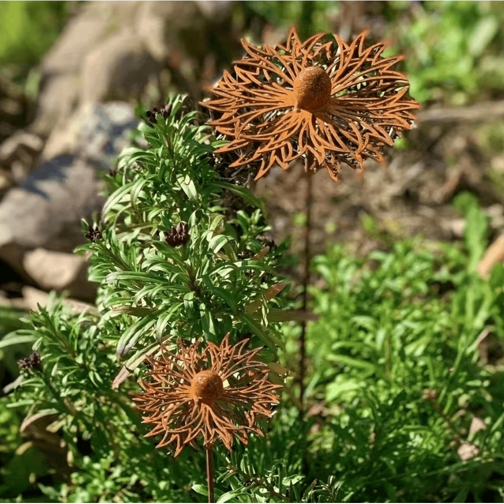 1PC Rustic Rustic Garden Stake Decorative Garden Art Bluebonnet Metal Yard Ornament For Outdoor Law 1